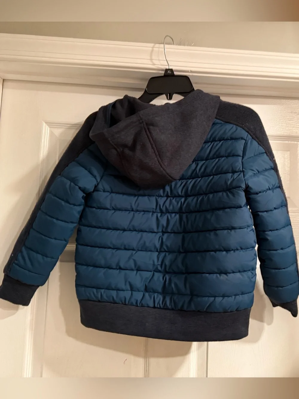 Hurley Boys' Blue Quilted Puffer Jacket w Dark Knit Accents size 7/8 barely used